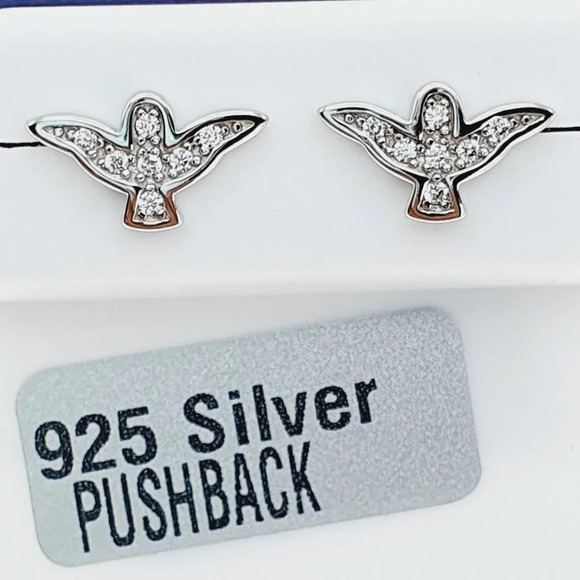 925 Sterling Silver CZ Stud Earrings for Women/Girl, US925P1255 - Picture 1 of 7